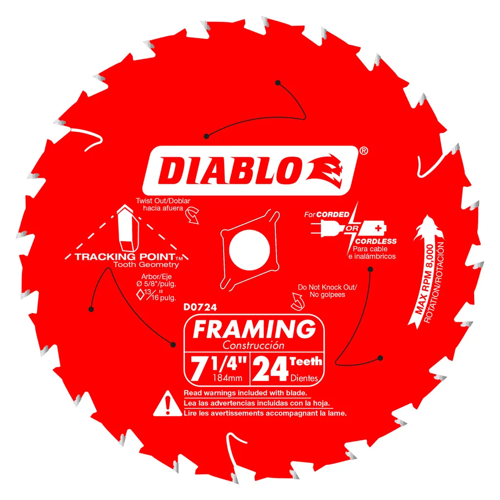 Diablo 7-1/4" x 24-T Framing Saw Blade for Wood