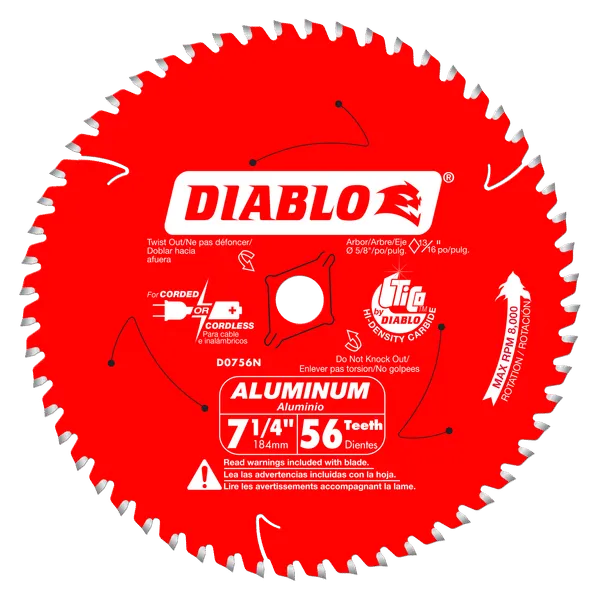 Diablo 7-1/4" x 56-T Thick Aluminum Cutting Saw Blade