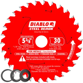 Diablo D053830FMX 5-3/8" x 30 Tooth Carbide-Tipped Saw Blade for Metal