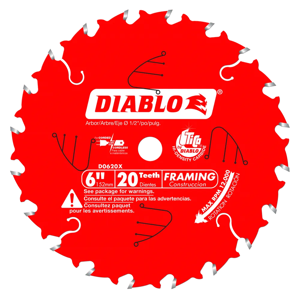 Diablo D0620X 6" x 20 Tooth Framing Saw Blade