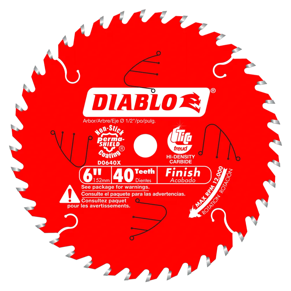 Diablo D0640X 6" x 40 Tooth Finish Saw Blade