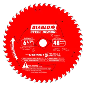 Diablo D0648CF 6-1/2" x 48 Tooth Cermet II Saw Blade