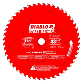 Diablo D0748CFA 7-1/4 in. x 48 Tooth Steel Demon Cermet II Saw Blade for Metals and Stainless Steel