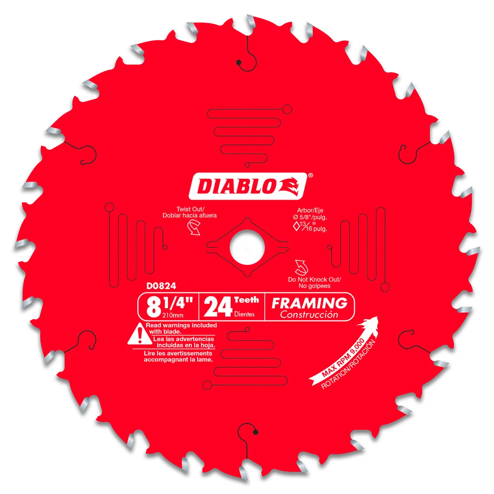 Diablo D0824X 8-1/4" x 24 Tooth Framing Saw Blade