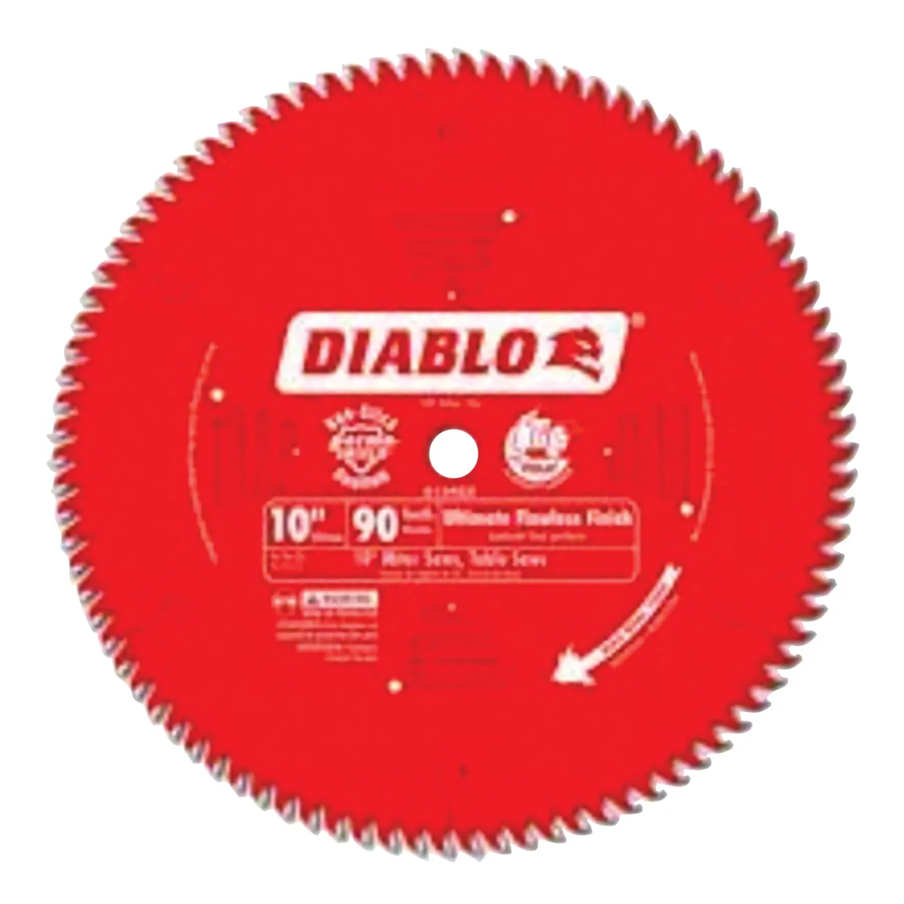 Diablo D1090X Circular Saw Blade, 10 in Dia, 5/8 in Arbor, 90-Teeth, Carbide Cutting Edge