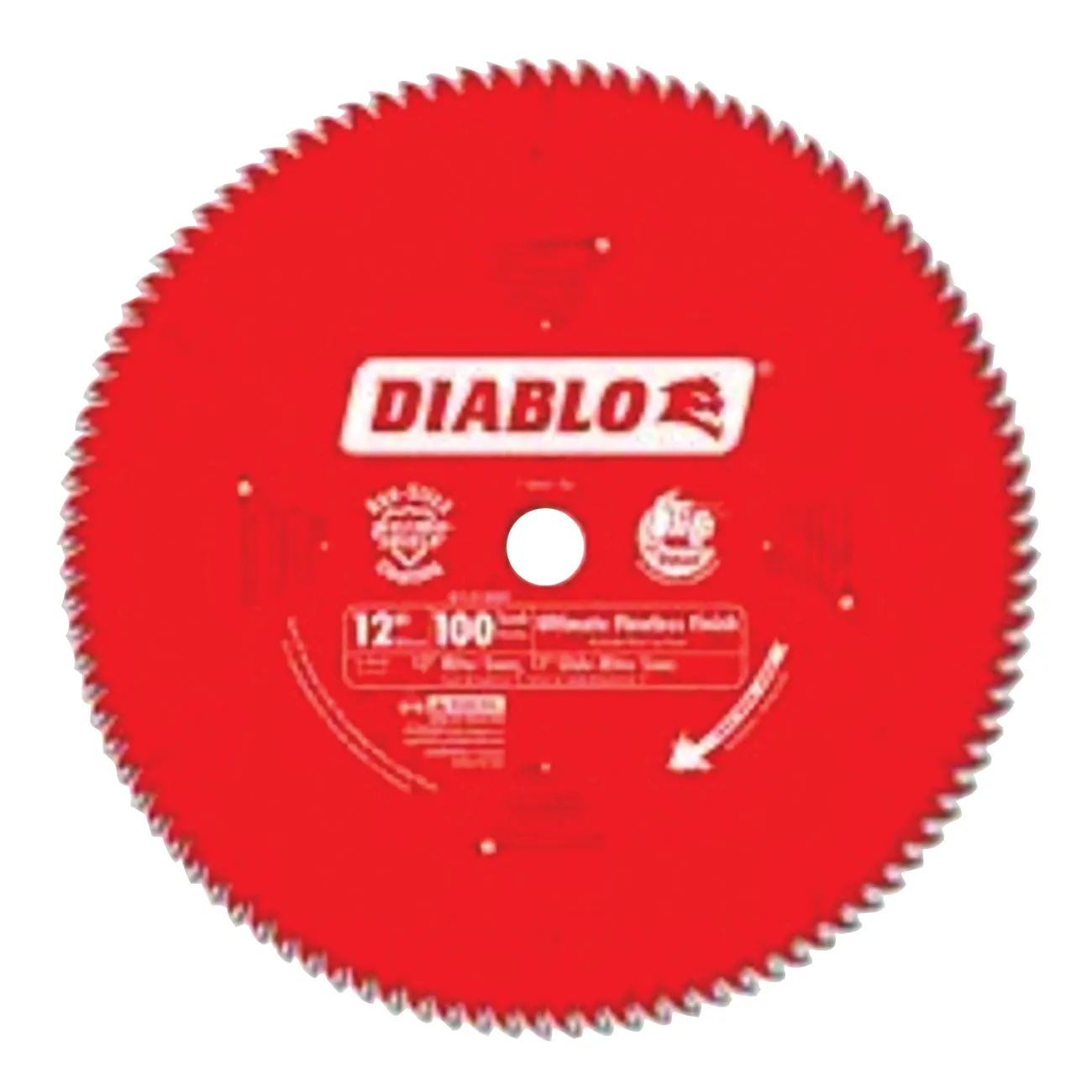 Diablo D12100X Circular Saw Blade, 12 in Dia, 1 in Arbor, 100-Teeth, Carbide Cutting Edge