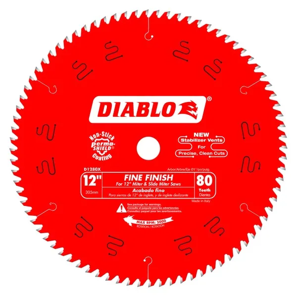 Diablo D1280X 12 in. x 80 Tooth Fine Finish Saw Blade