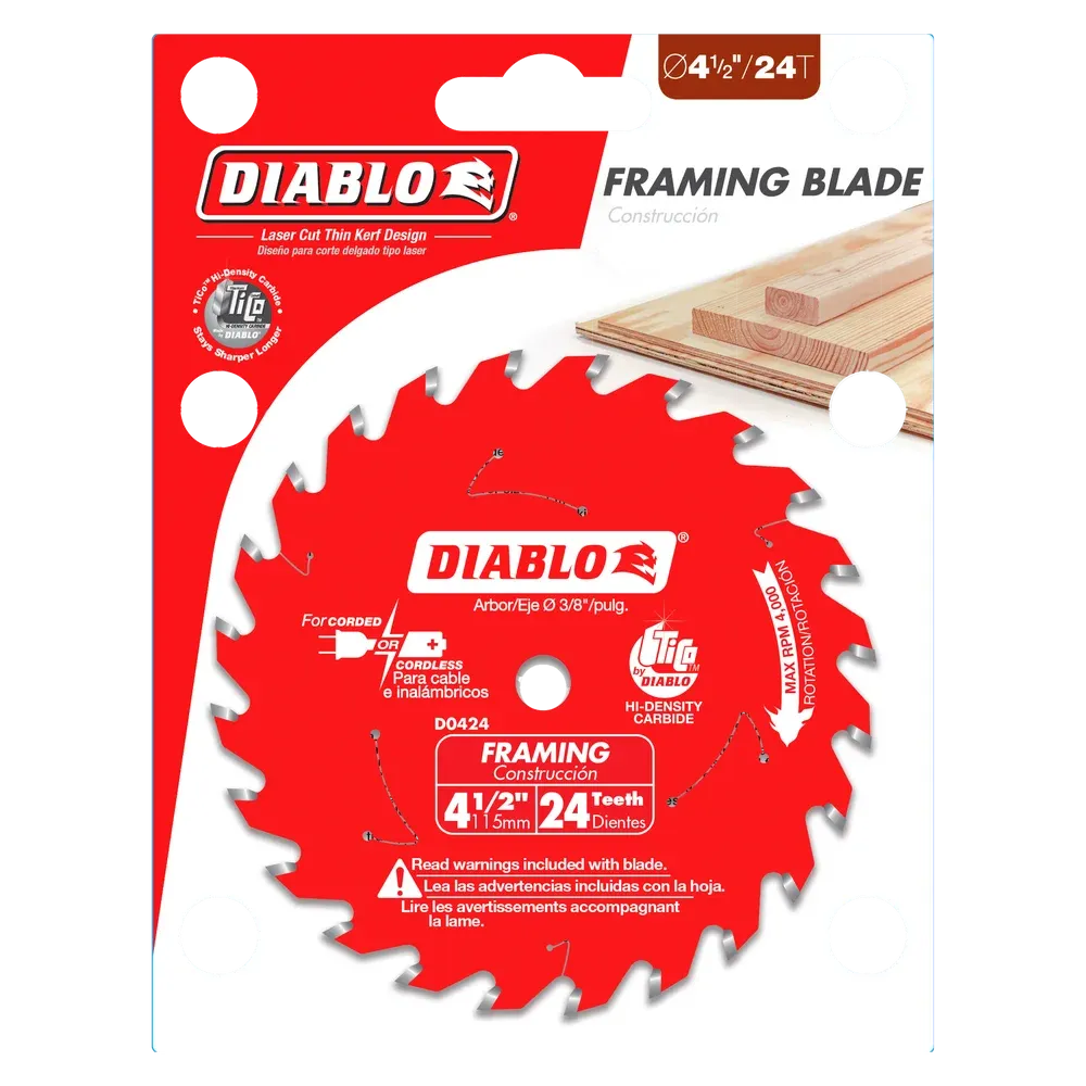 Diablo Tools D0424X 4-1/2 in. x 24 Tooth Framing Trim Saw Blade