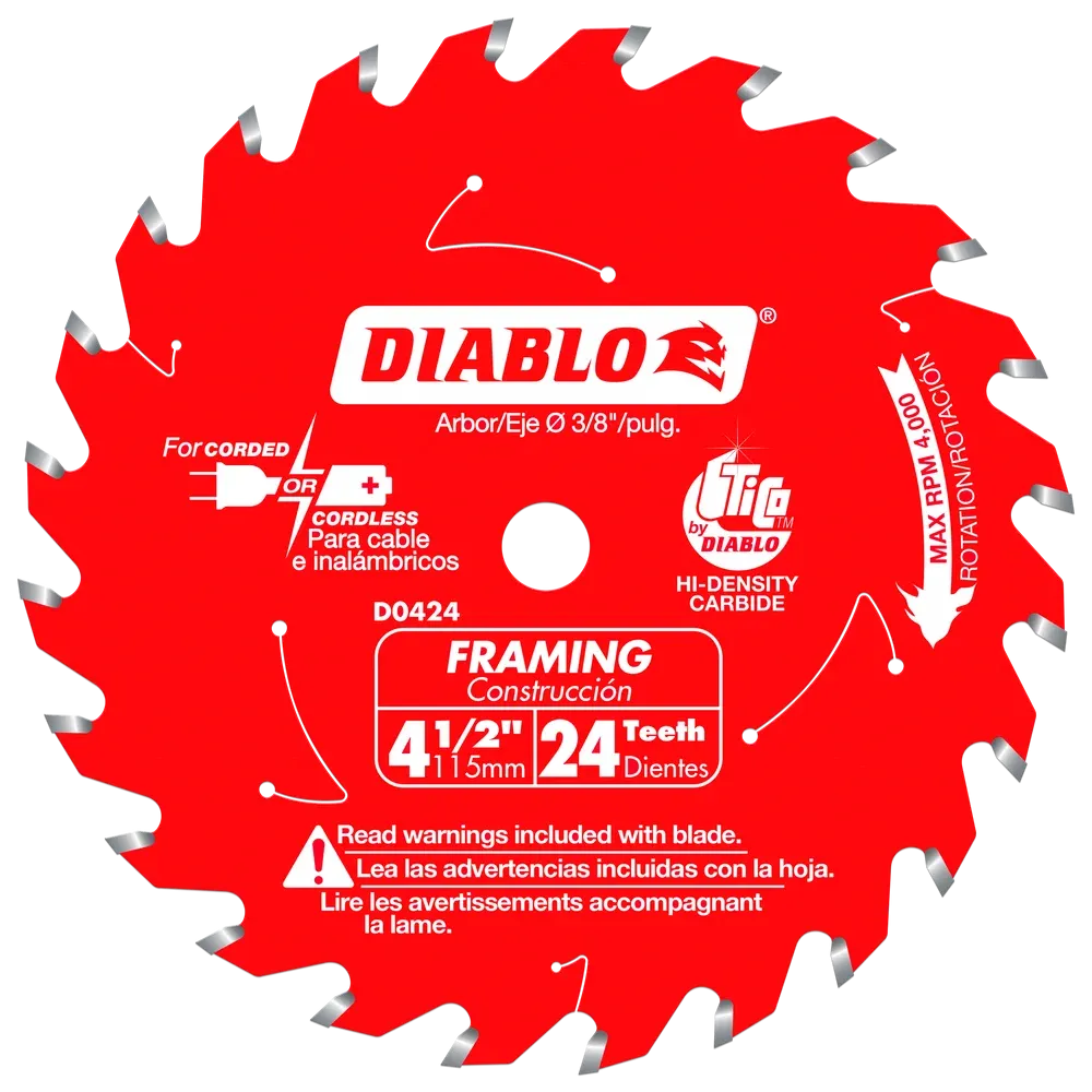 Diablo Tools D0424X 4-1/2 in. x 24 Tooth Framing Trim Saw Blade