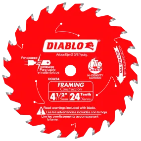 Diablo Tools D0424X 4-1/2 in. x 24 Tooth Framing Trim Saw Blade