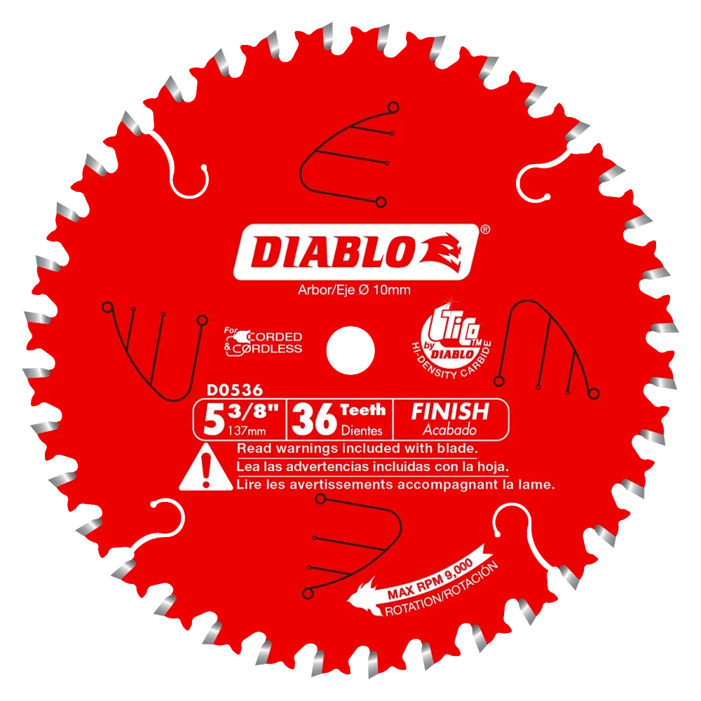 Diablo Tools D0536X 5-3/8 in. x 36 Tooth Finish Trim Saw Blade