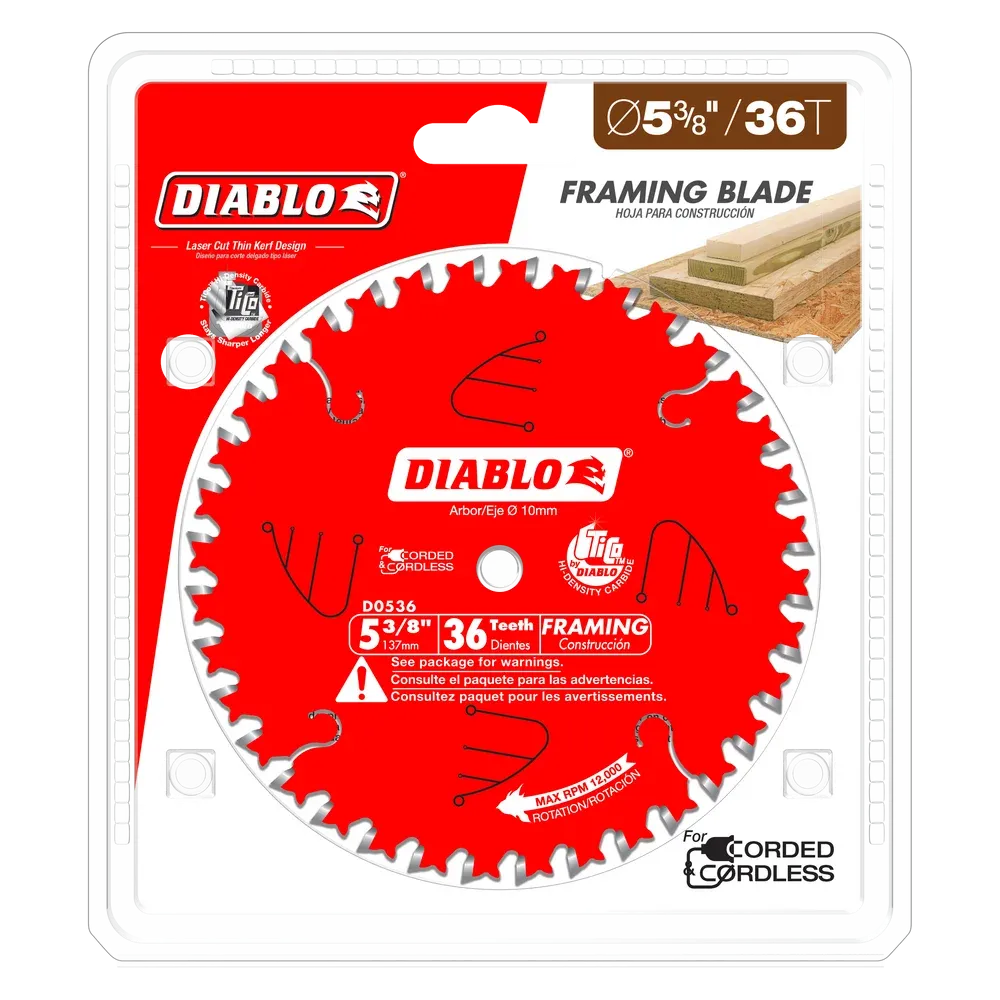 Diablo Tools D0536X 5-3/8 in. x 36 Tooth Finish Trim Saw Blade