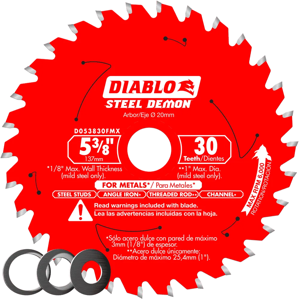 Diablo Tools D053830FMX 5‑3/8 in. x 30 Tooth Metal Cutting Saw Blade