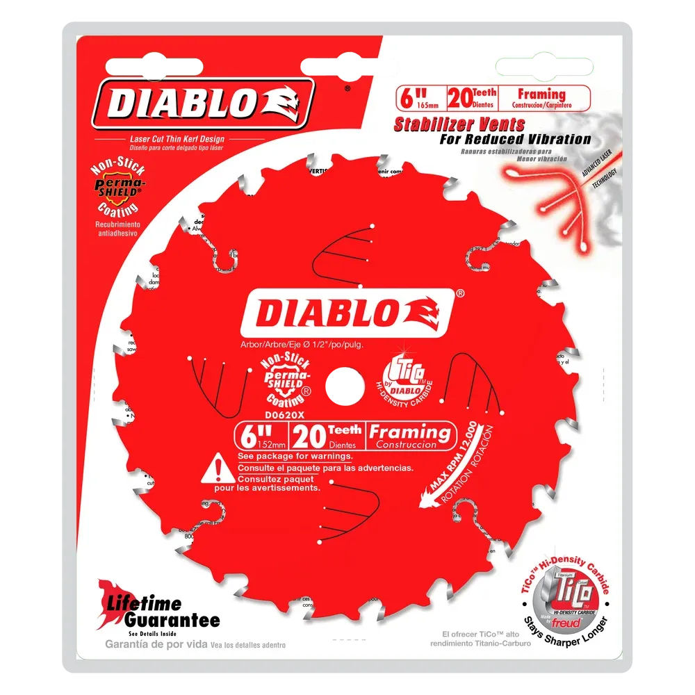 Diablo Tools D0620X 6 in. x 20 Tooth Framing Saw Blade for Porter Cable Saw Boss