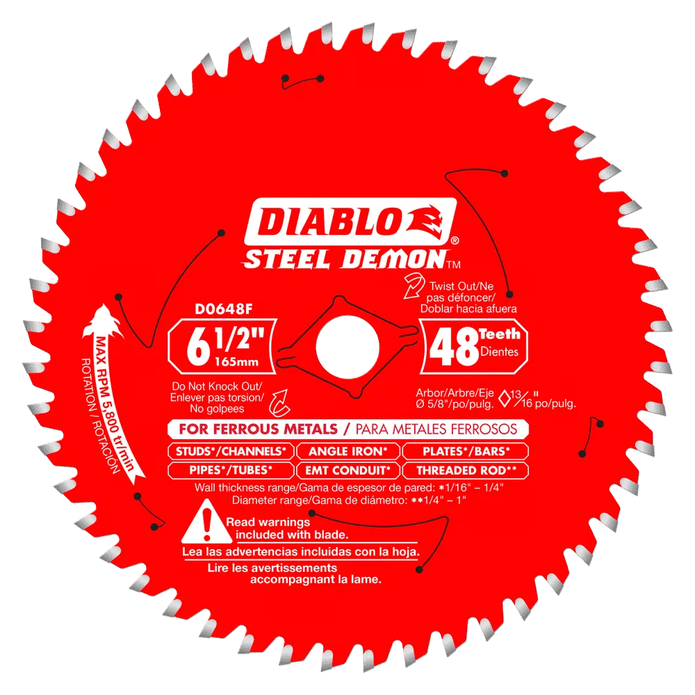 Diablo Tools D0648F 6-1/2 in. x 48 Tooth Steel Demon Metal Cutting Saw Blade