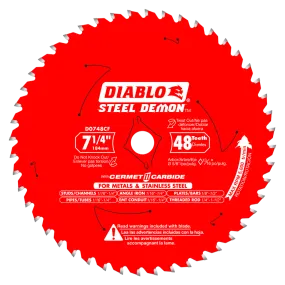 Diablo Tools D0748CFA 7-1/4 in. x 48 Tooth Cermet II Saw Blade for Metals and Stainless Steel (1 pack)