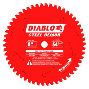 Diablo Tools D0854F 8 in. x 54 Tooth Steel Demon Carbide-Tipped Saw Blade for Metal