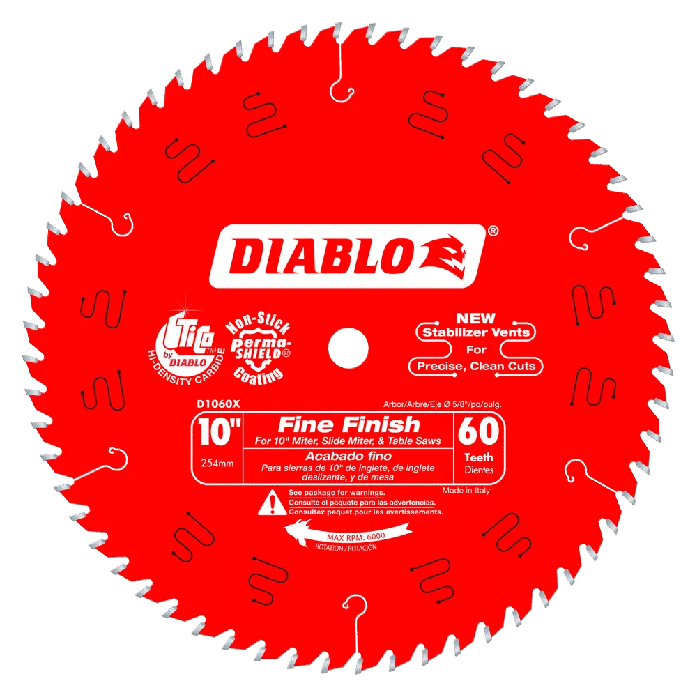 Diablo Tools D1060X 10 in. x 60 Tooth Fine Finish Saw Blade