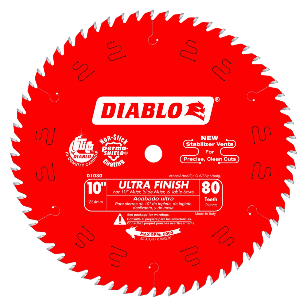 Diablo Tools D1080X 10 in. x 80 Tooth Ultra Finish Saw Blade