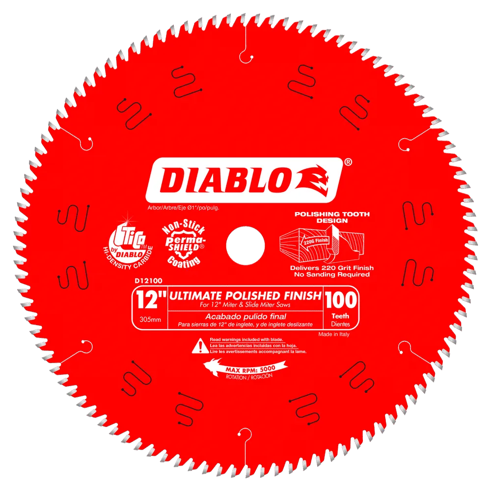 Diablo Tools D12100X 12 in. x 100 Tooth Ultimate Polished Finish Saw Blade