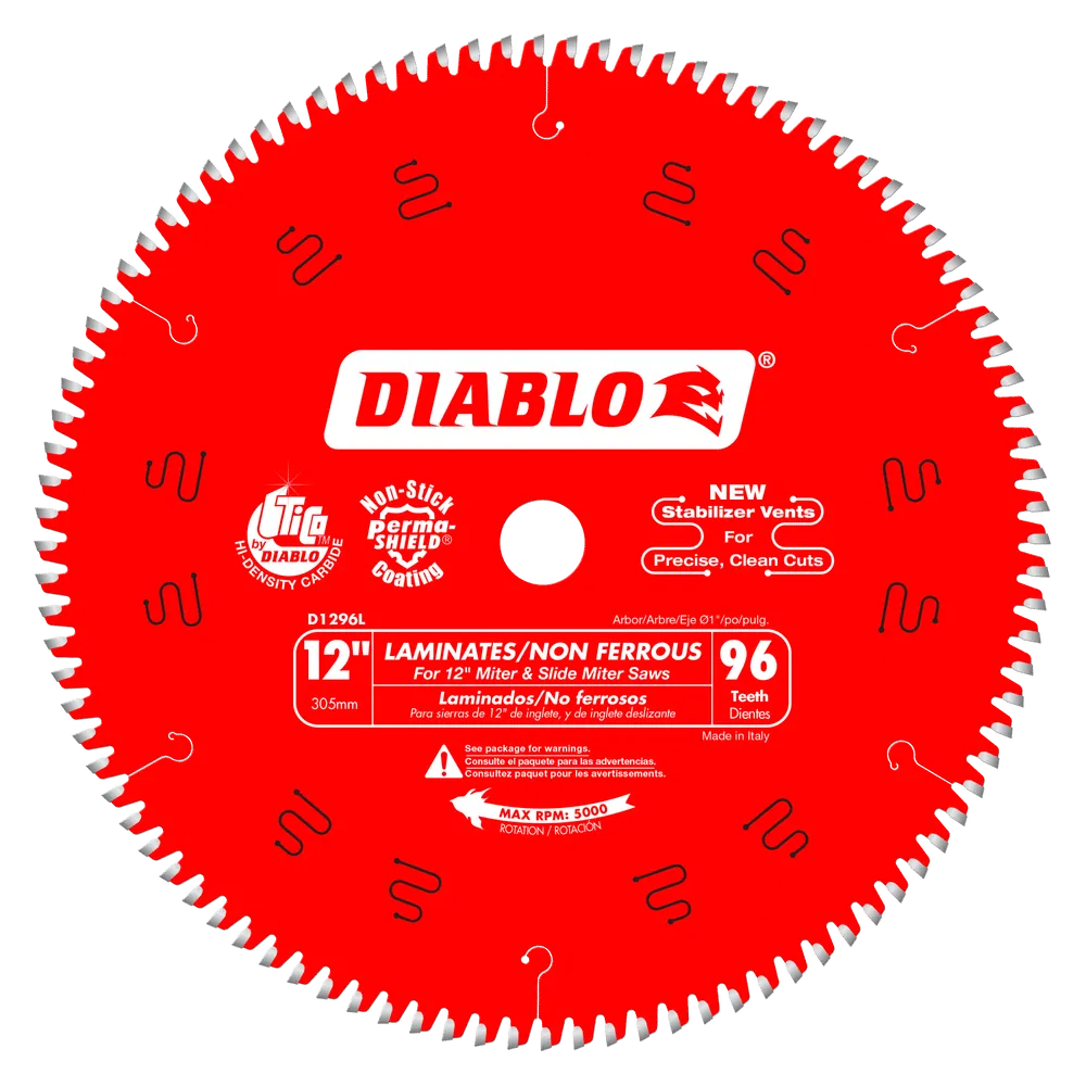 Diablo Tools D1296L 12 in. x 96 Tooth Laminate / Aluminum Saw Blade