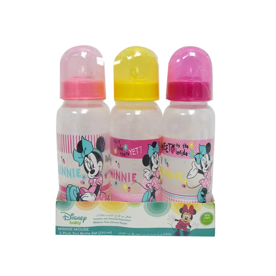 Disney Minnie 9oz Baby Feeding Bottle 3Pk