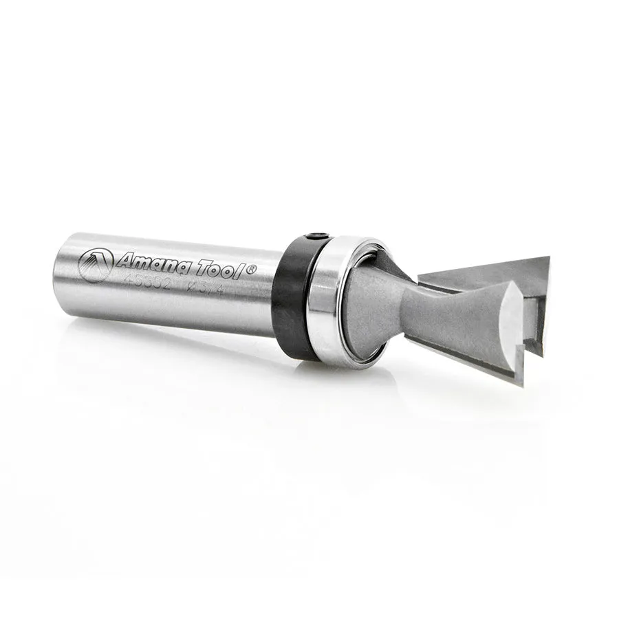 Dovetail Router Bit | 14°x 3⁄4 Dia x 3⁄4 x 1⁄2" Shank with Upper BB | 45852 | 738685458525