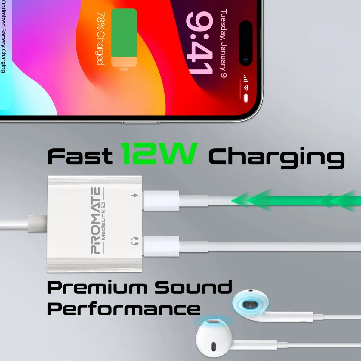 Dual Port Audio and Charge Lightning Adapter