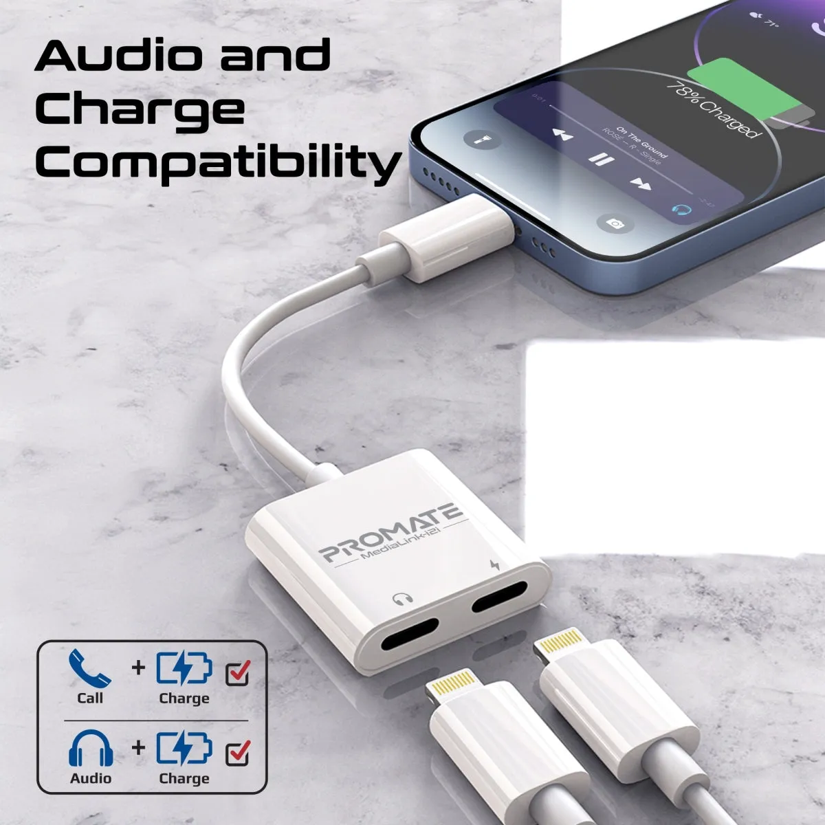 Dual Port Audio and Charge Lightning Adapter