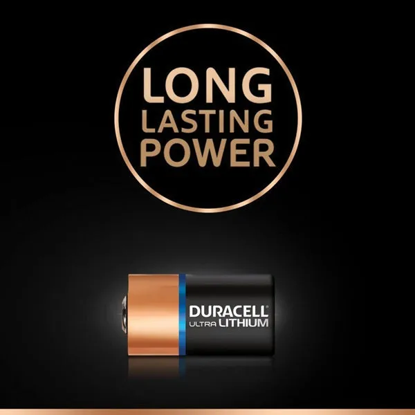 DURACELL DLCR2B2PK Battery, 3 V Battery, 780 mAh, CR2 Battery, Lithium, Manganese Dioxide