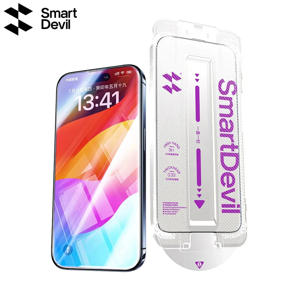 Dust-free Screen Protector for iPhone 15 Pro Max 15 14 Pro Full Cover Dustproof HD Tempered Glass for iPhone 15 Plus