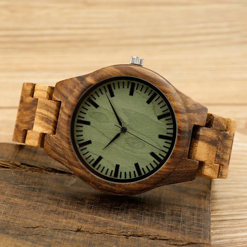 Fashion Men's Zebra Wood Watches