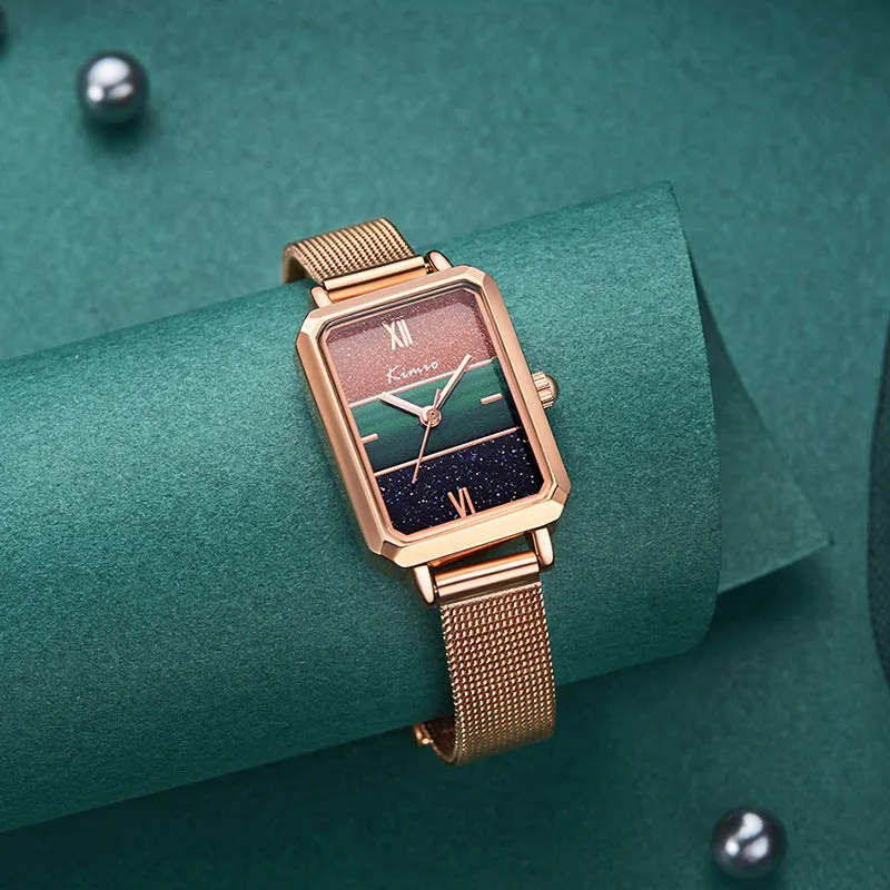 Fashion temperament retro small square waterproof ladies watch