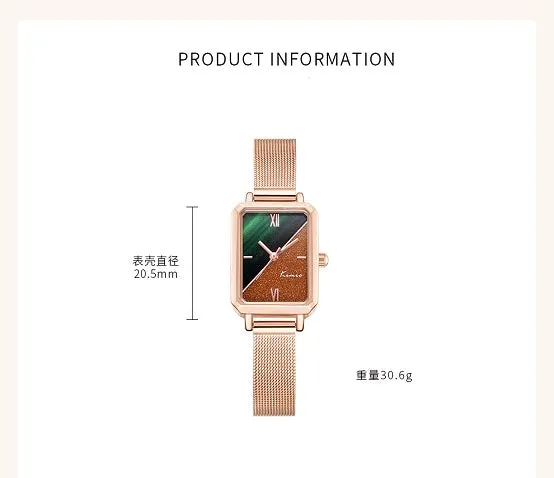 Fashion temperament retro small square waterproof ladies watch