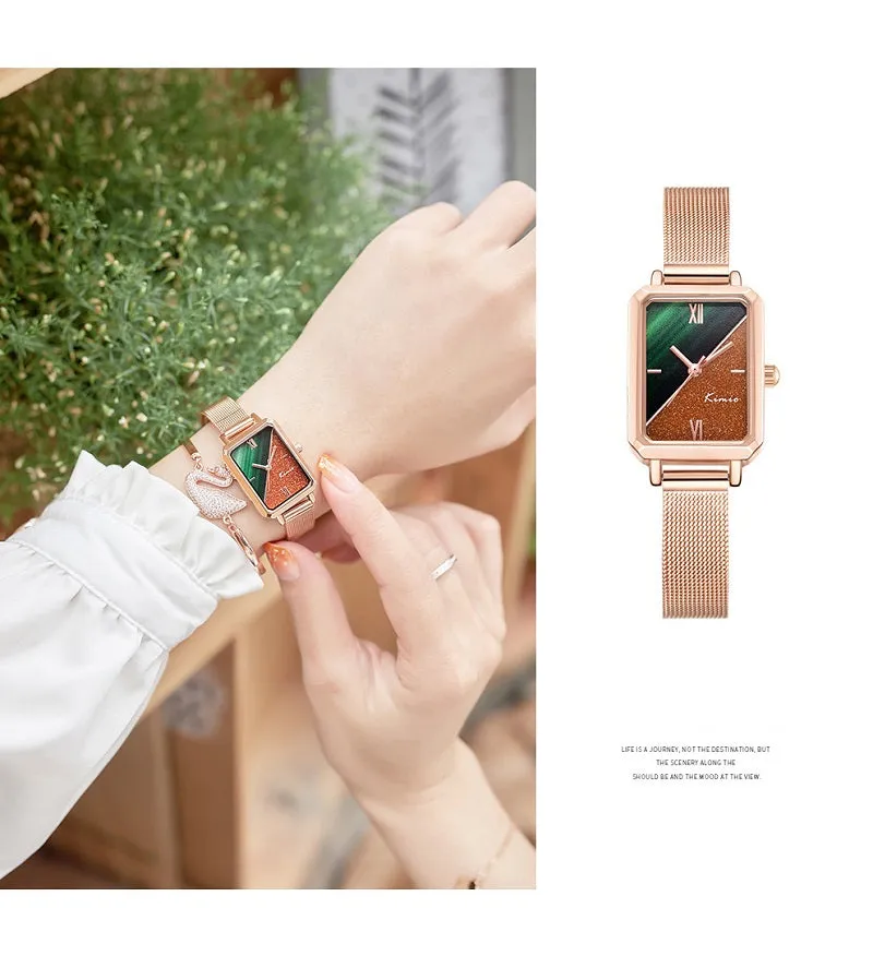 Fashion temperament retro small square waterproof ladies watch