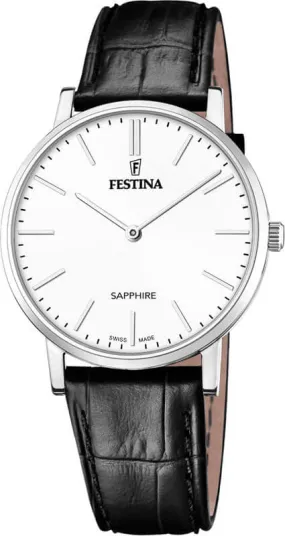 Festina Swiss Made Leather Analog Mens Watch I Model F20012/1 Quartz Movement