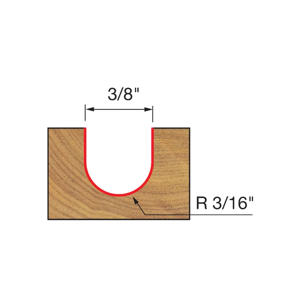 Freud Round Nose Bit 1/2" Shank x 3/16" Radius