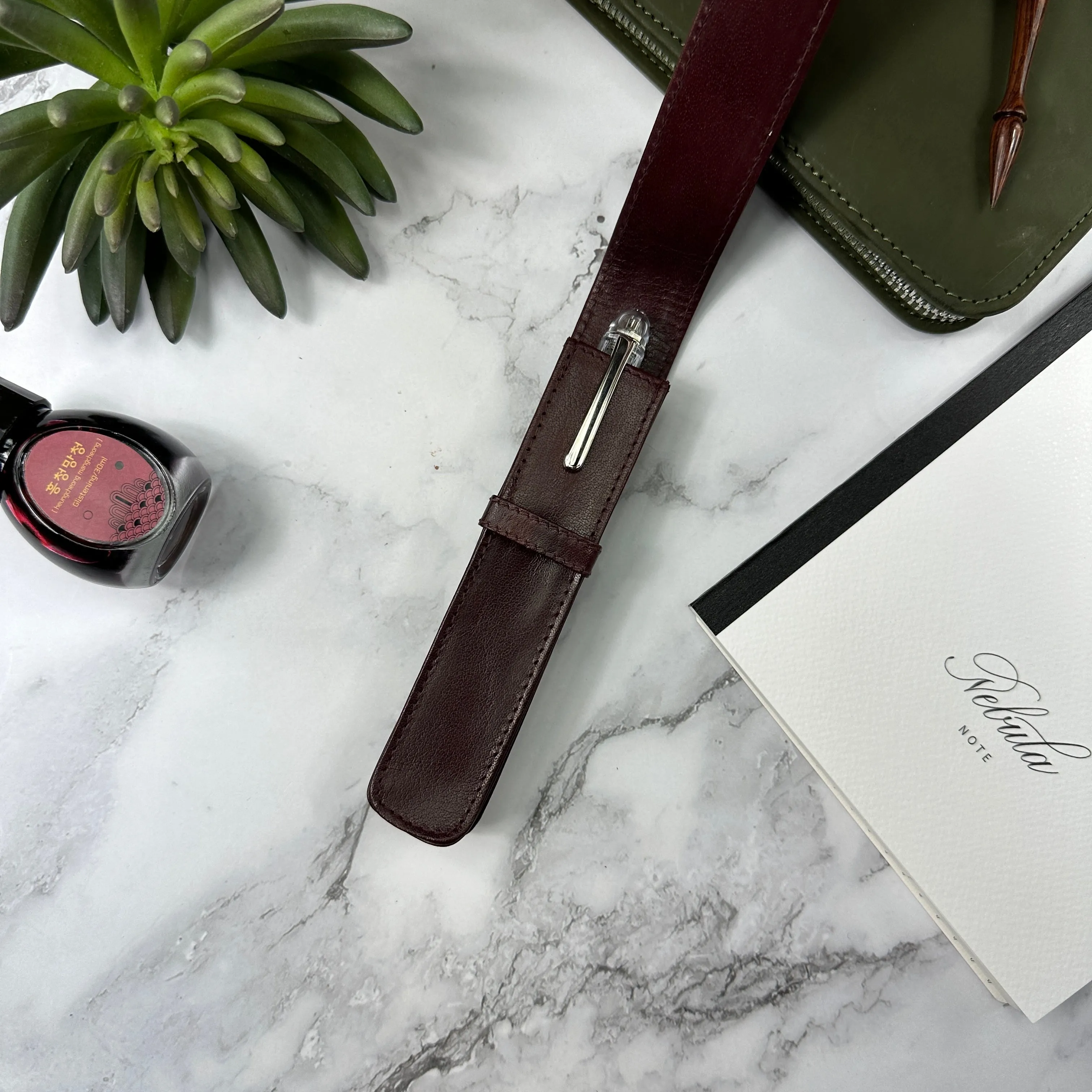 Girologio Single Pen Case in Oxblood