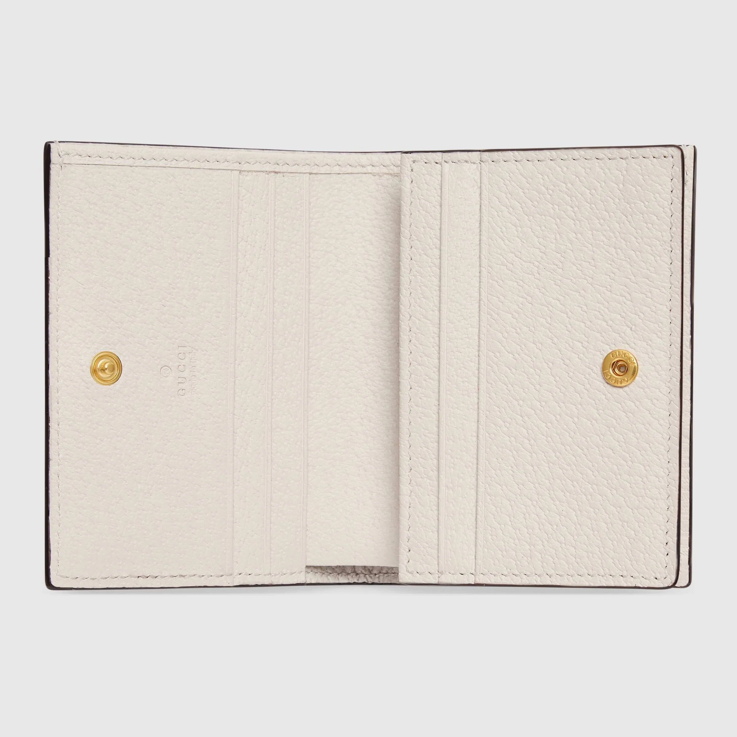 Gucci Ophidia Leather Card Case Wallet White