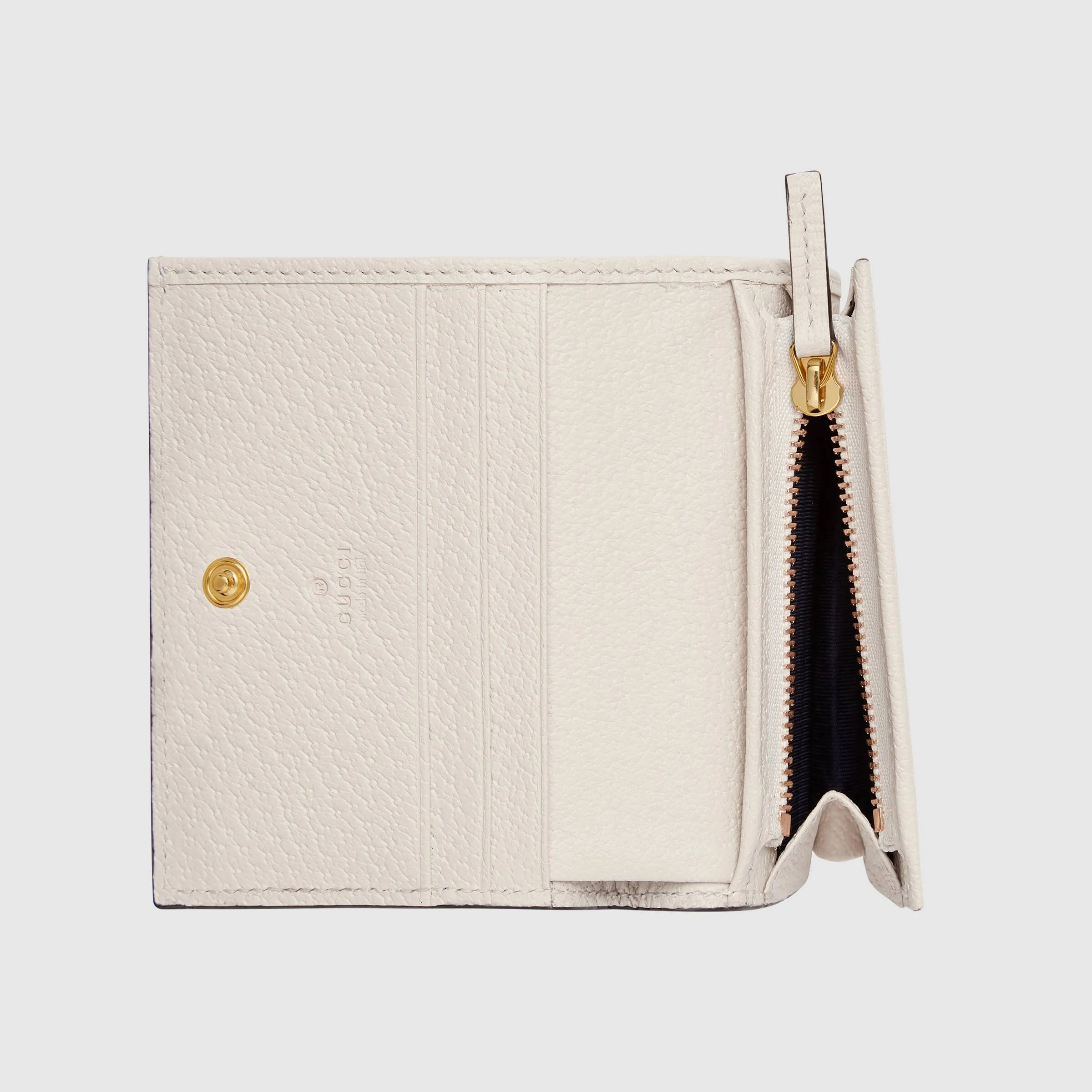 Gucci Ophidia Leather Card Case Wallet White