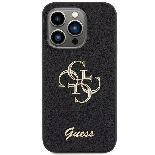 Guess Glitter Script Big 4G Case for iphone 15 Pro 6.1" Black - GUHCP15LHG4SGK