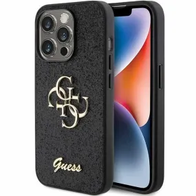 Guess Glitter Script Big 4G Case for iphone 15 Pro 6.1" Black - GUHCP15LHG4SGK