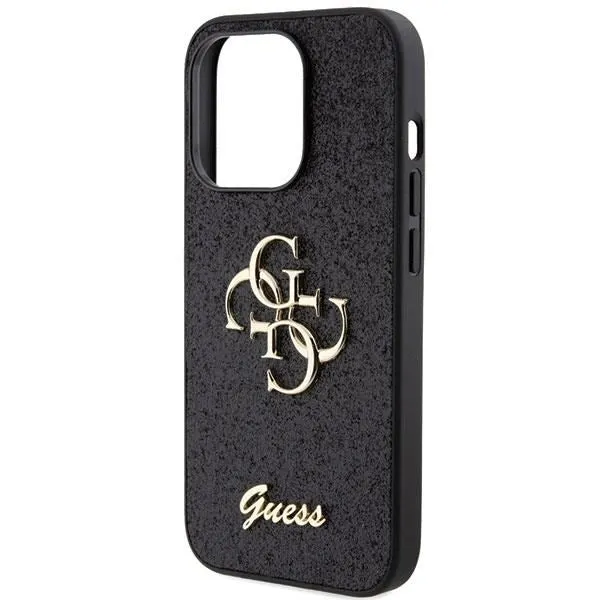 Guess Glitter Script Big 4G Case for iphone 15 Pro 6.1" Black - GUHCP15LHG4SGK