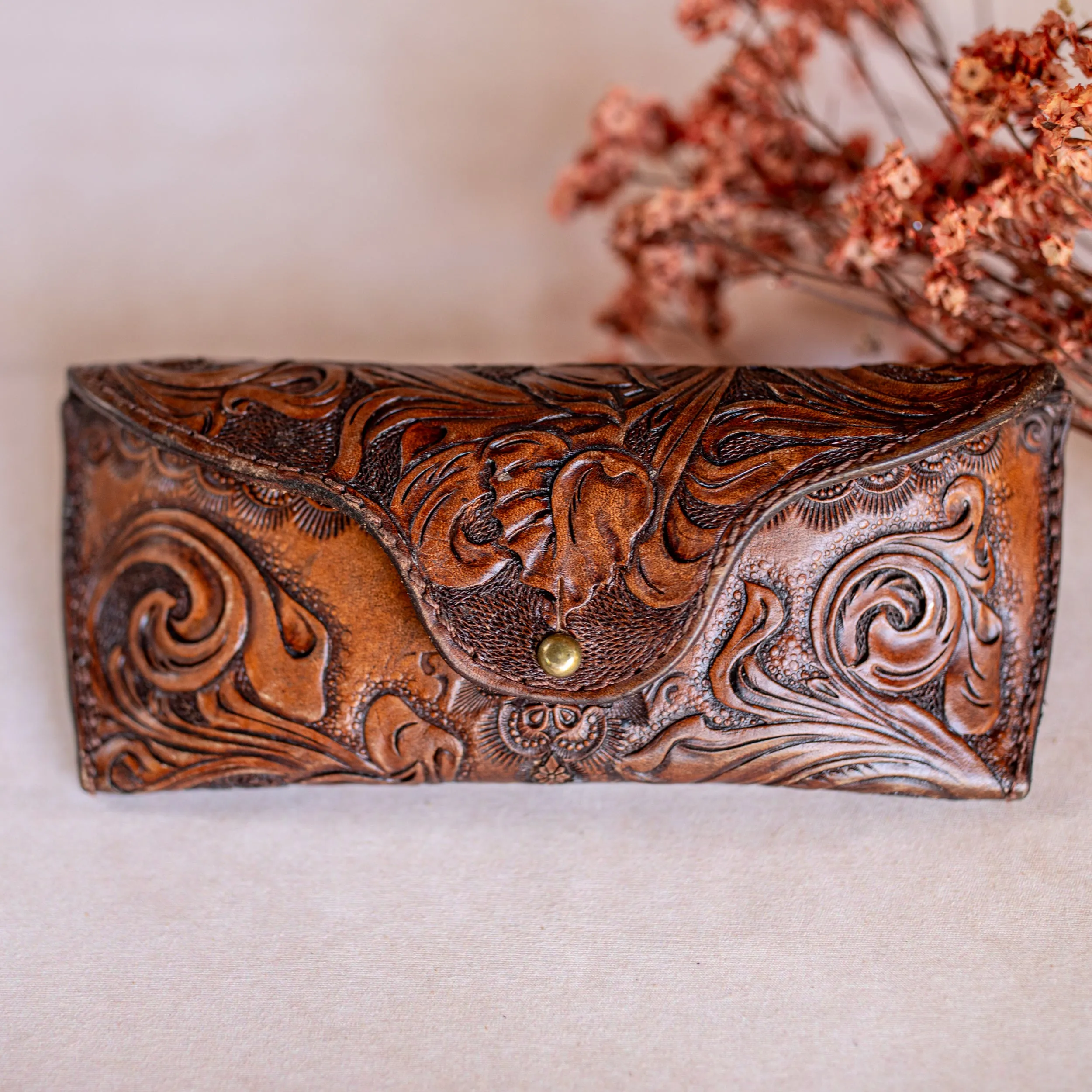 Hand Carved Sunglasses Case