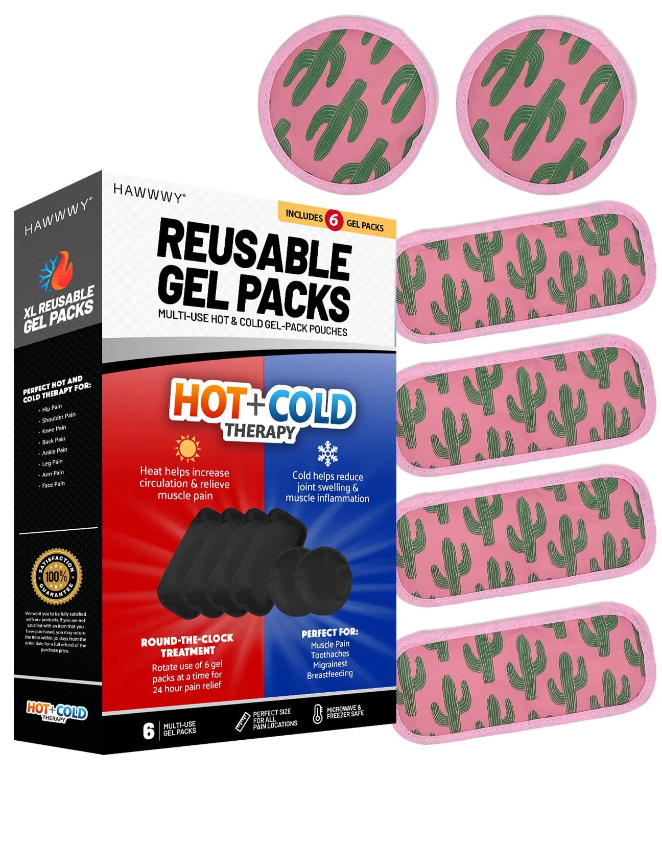 Hawwwy Universal Gel Hot Cold Gel Packs Ice Packs Heat Pads Perfect for Sore Muscles