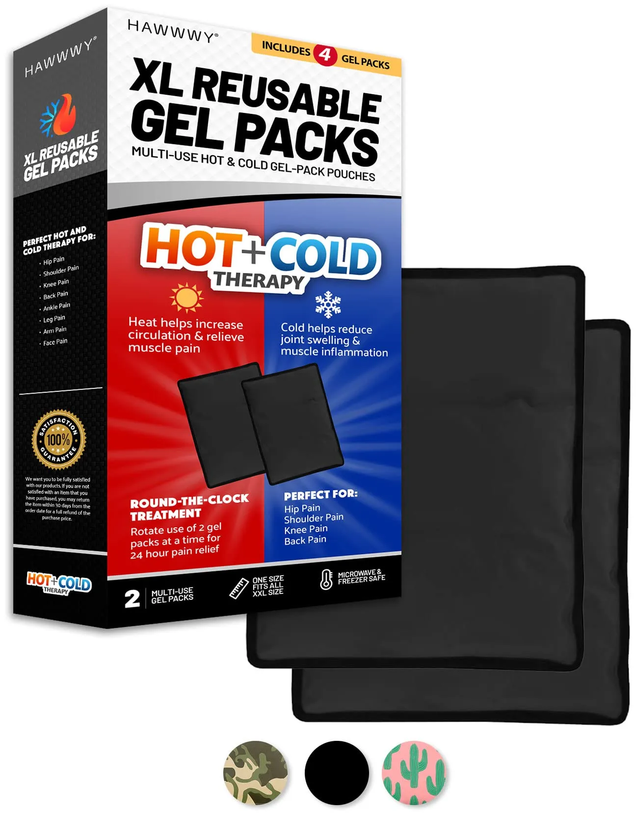 Hawwwy Universal Gel Hot Cold Gel Packs Ice Packs Heat Pads Perfect for Sore Muscles