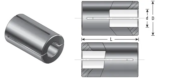 High Precision Router Collet Reducer | 1⁄4 Overall Dia x 3mm Inner Dia x 1" Long | RB-100 | 738685121009