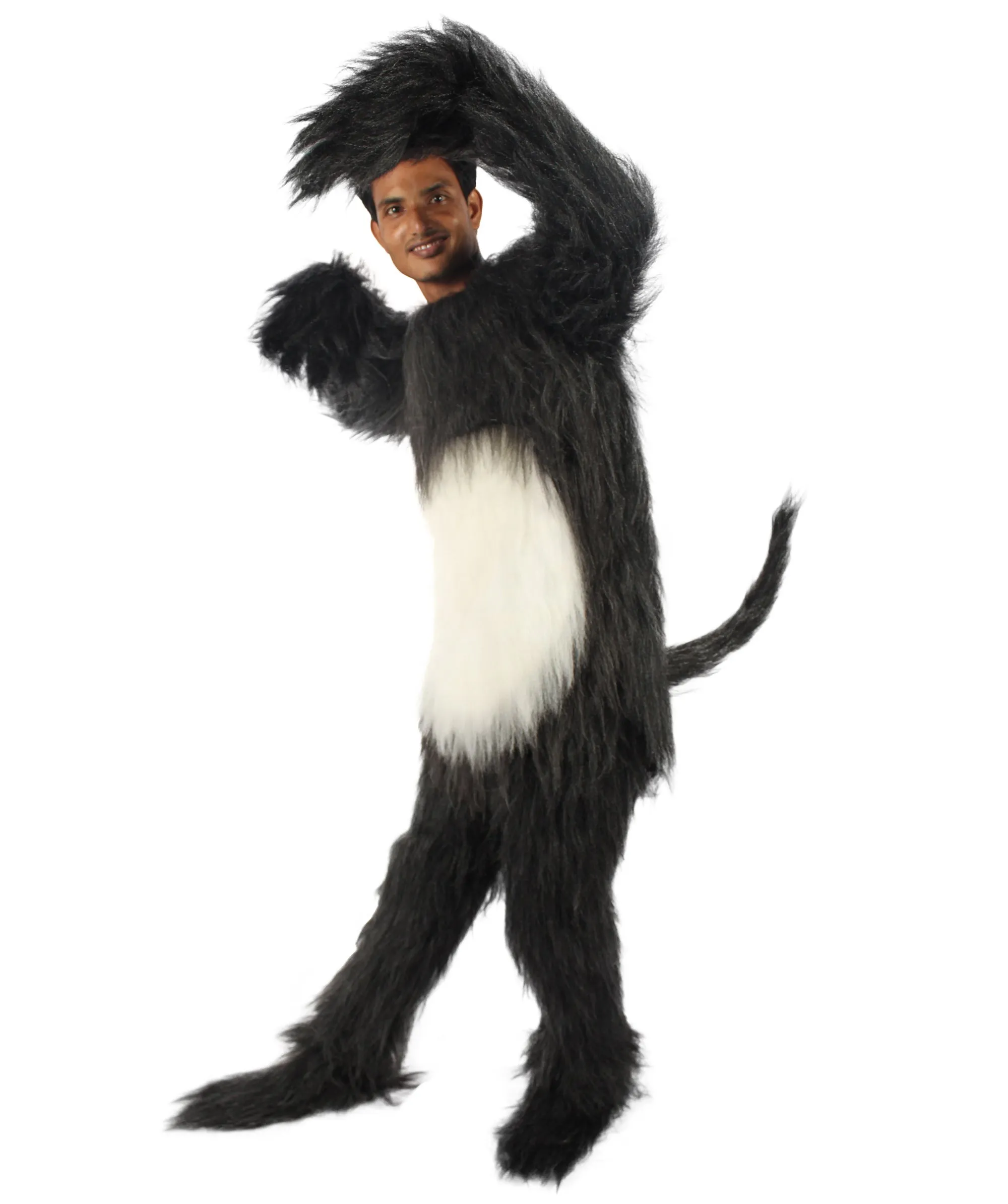 HPO White and Black Mouse Costume  - Long Breathable Synthetic Fibers