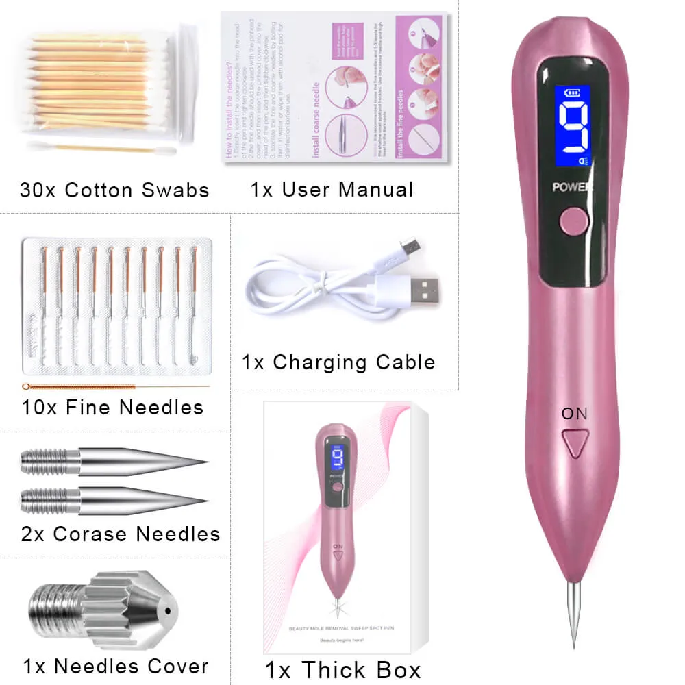 Laser Plasma Pen Freckle Remover Machine LCD Sweep Mole Nevus Dark Spot Skin Wart Tag Tattoo LED Remaval Tool Beauty Salon