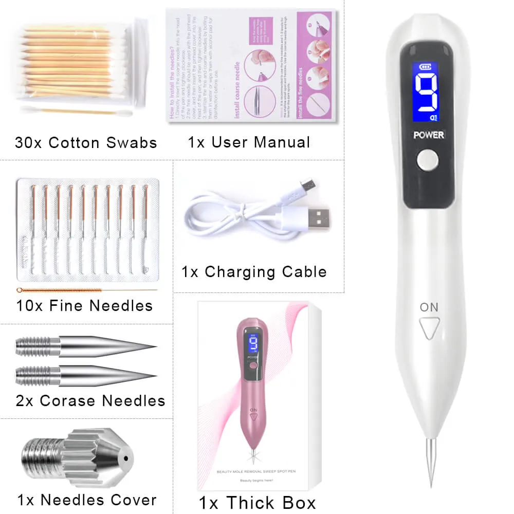 Laser Plasma Pen Freckle Remover Machine LCD Sweep Mole Nevus Dark Spot Skin Wart Tag Tattoo LED Remaval Tool Beauty Salon